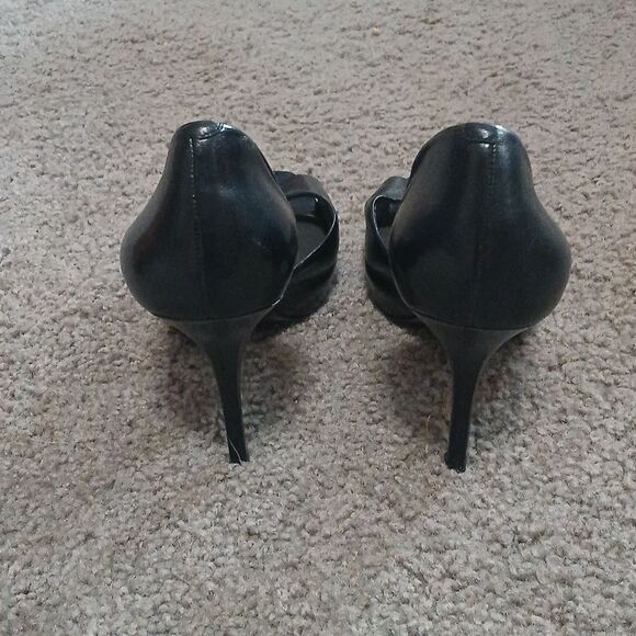 Jessica Simpson black open toe heels Sz 7 EUC - Picture 4 of 9